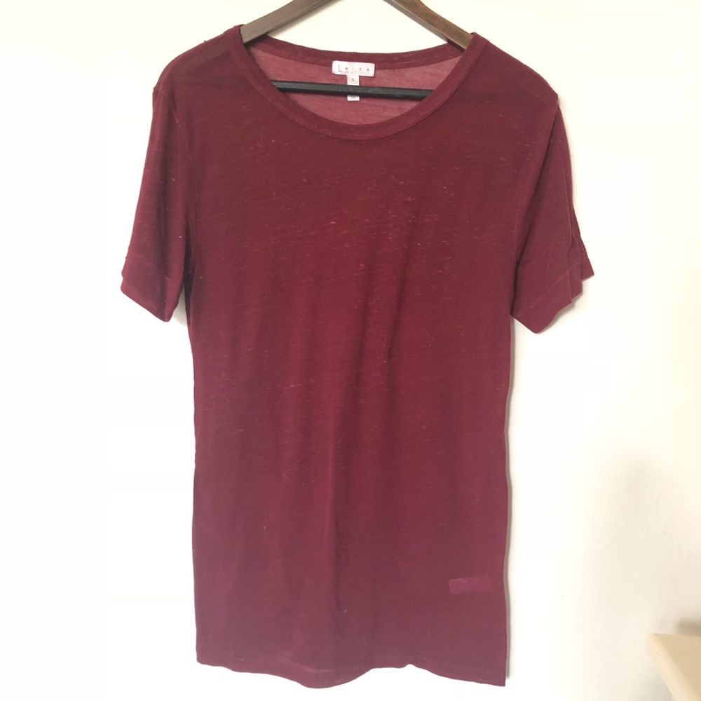 Leith Top Tee Burgundy size small
